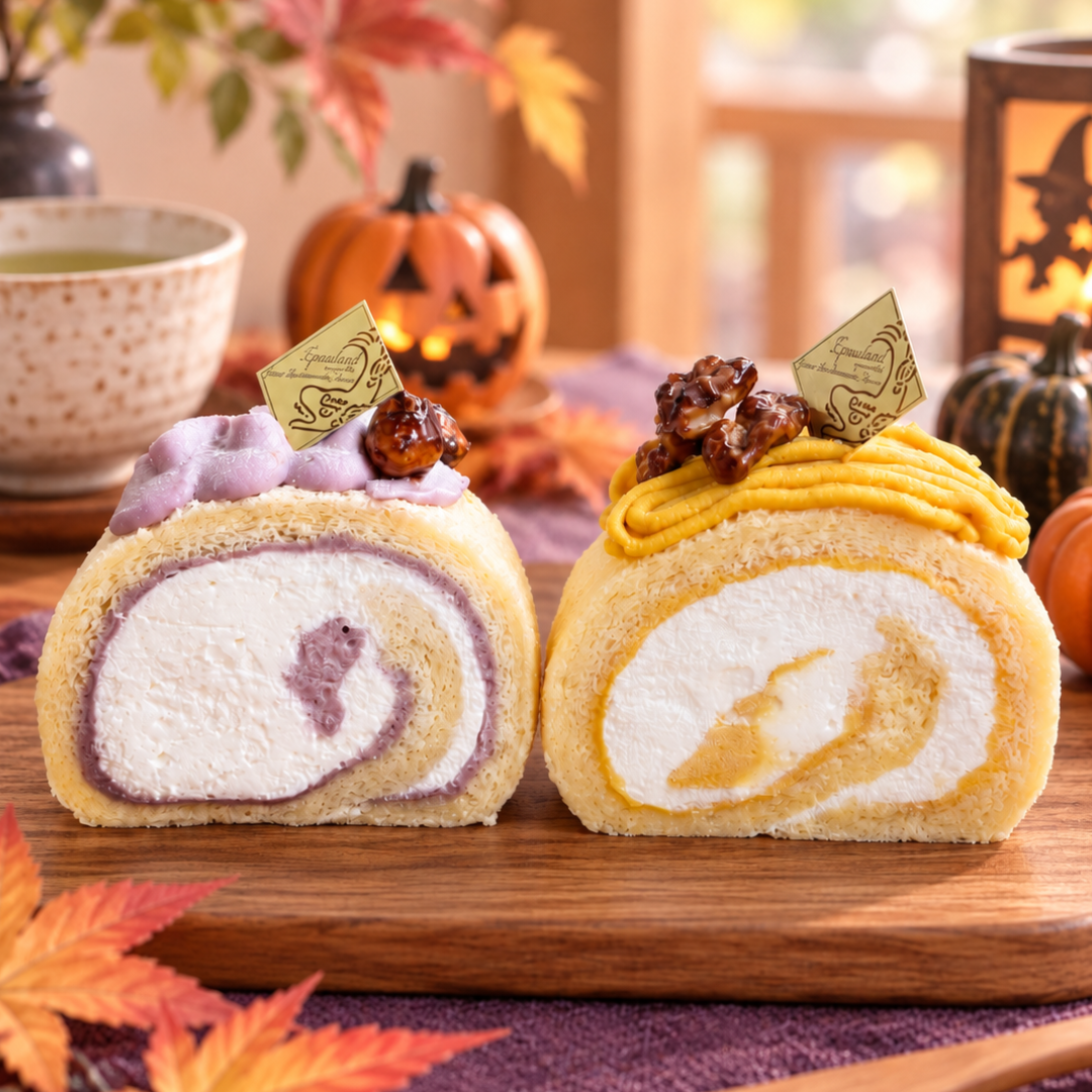 新商品】9/20(日)～紫芋とかぼちゃの秋のロールケーキを販売いたします