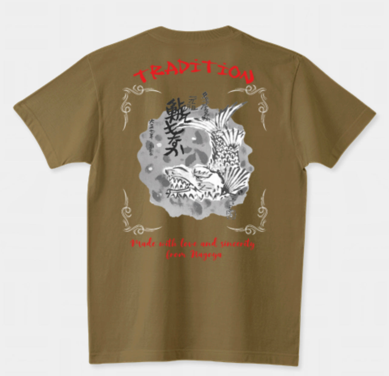 オリジナルTシャツ「Tradition」（オリーブ）★左胸＆背中プリント